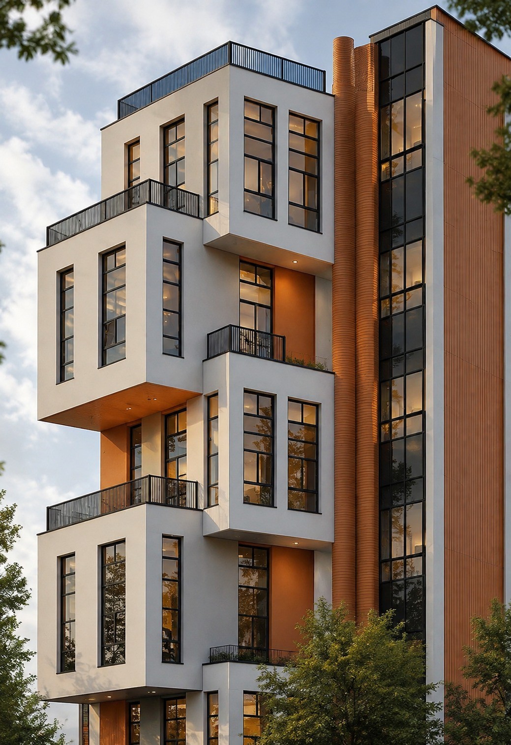 Modern architectural residential and commercial building supplied with premium building materials in UAE